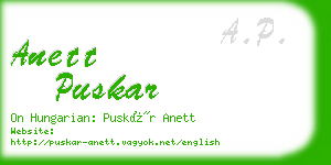 anett puskar business card